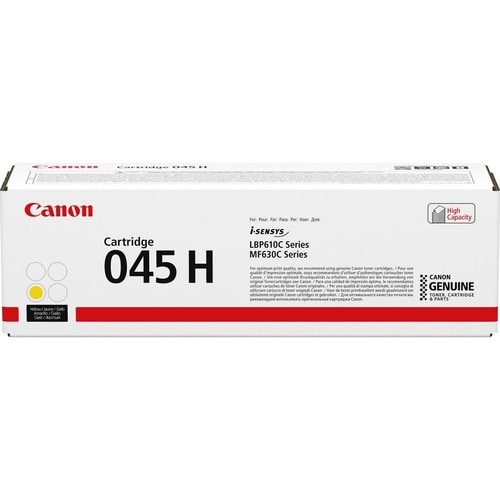 Canon 045H Y Original High Yield Laser Toner Cartridge - Yellow - 1 Pack - 2200 Pages