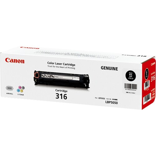Canon 316 Original Laser Toner Cartridge - Black - 1 Pack - 2300 Pages