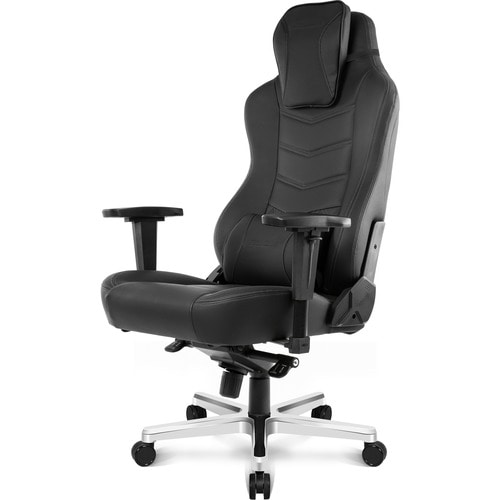 AKRACING Office Series Onyx Computer Chair - Top Grain Leather Seat - PU Leather Back - Black Steel, Metal Frame - 5-star 
