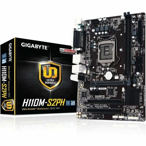 GIGABYTE Ultra Durable Desktop Motherboard - Intel H110 Chipset - Socket H4 LGA-1151 - Micro ATX - Core, Core i7, Core i5,