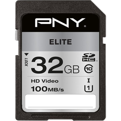 PNY Elite 32 GB Class 10/UHS-I (U1) SDHC - 100 MB/s Lesegeschwindigkeit