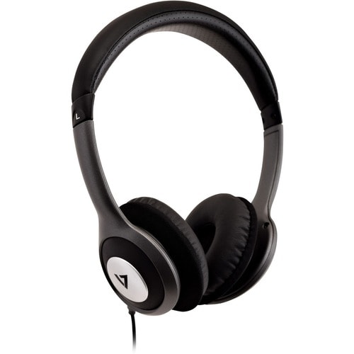 V7 HA520-2EP Wired Over-the-head Binaural Stereo Headphone - Black, Grey - Circumaural - 32 Ohm - 20 Hz to 20 kHz - 1.80 m