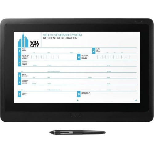 Wacom DTK-1660E FHD Interactive Pen Display - Graphics Tablet - 15.6" LCD - 13.55" x 7.62" - 5080 lpi - Full HD Cable - 16
