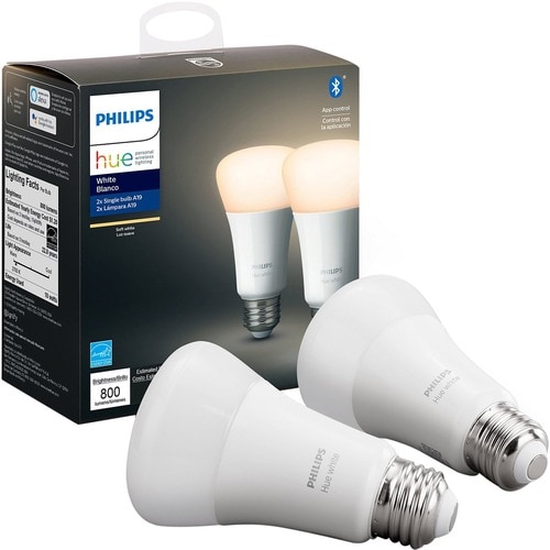 Philips 2-pack E26 - 10 W - 60 W Incandescent Equivalent Wattage - 120 V AC - 800 lm - A19 Size - Soft White Light Color -