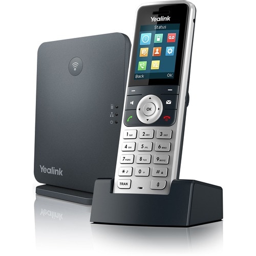 Yealink W53P IP Phone - Cordless - Corded - DECT - Wall Mountable, Desktop - Alabaster Silver, Classic Gray - 1 x Handset 