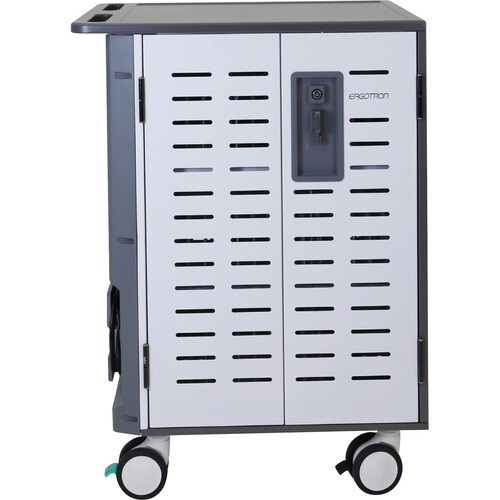 Ergotron Zip40 Charging and Management Cart, AU/NZ - 115.67 kg Capacity - 4 Casters - 127 mm Caster Size - 762 mm Width x 
