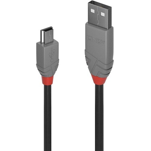0.2M USB 2.0 TYP A AN MINI-B KABEL ANTHRA LINE
