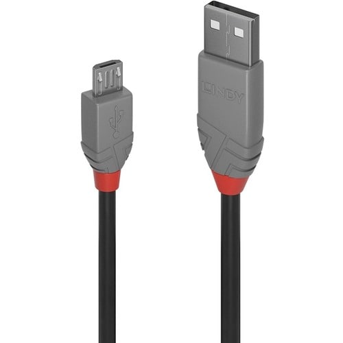LINDY Anthra Line 3 m Micro-USB/USB Netzwerkkabel für Computer - Erster Anschluss: Anschluss 2: Micro USB B, Stecker - Zwe