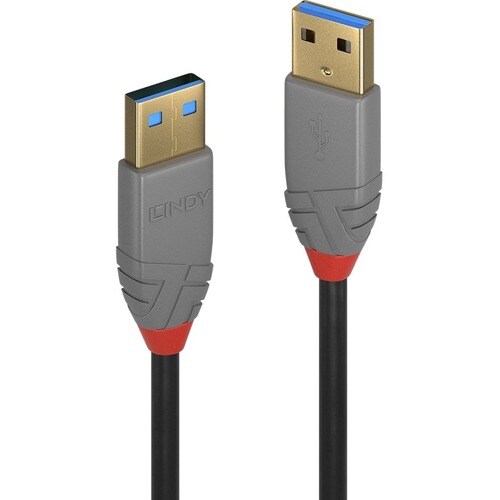 LINDY Anthra Line 5 m USB Datentransferkabel - 5 Gbit/s - Abschirmung - Golden Beschichteter Stecker - Schwarz