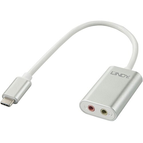 LINDY 17 cm Mini-Phone/USB Audiokabel für Mikrofon, Audiogerät, Ultrabook, Notebook, Tablet, Kopfhörer, Lautsprecher - Zwe