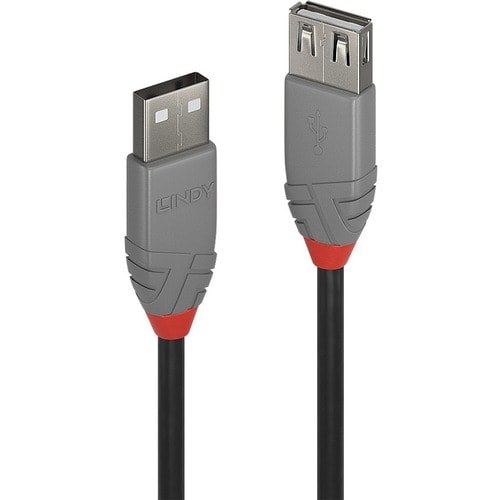 LINDY Anthra Line 5 m USB Data Transfer Cable - First End: 1 x USB 2.0 Type A - Male - Second End: 1 x USB 2.0 Type A - Fe
