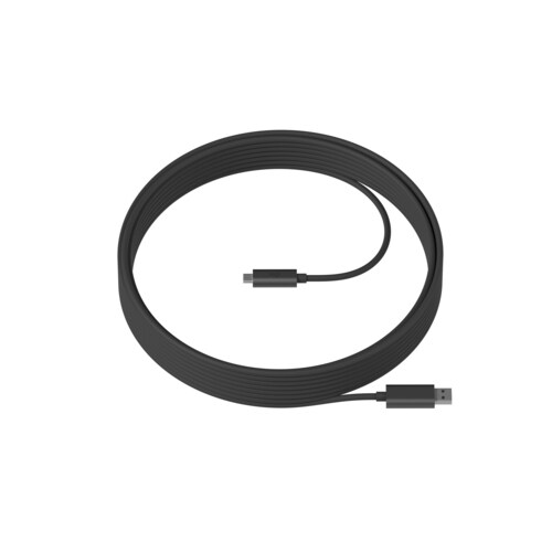 Logitech 10 m USB/USB-C Data Transfer Cable - Cable for Power Supply, Tap, Camera, Peripheral Device, PC, USB Hub, Webcam,