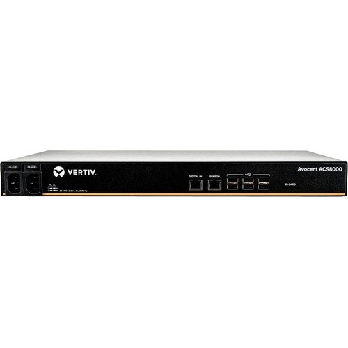 Vertiv AVOCENT ACS ACS8016DAC-400 Device Server - 1 GB - DDR3 SDRAM - Twisted Pair, Optical Fiber - 2 x Network (RJ-45) - 