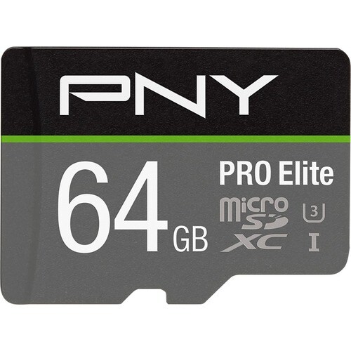 PNY PRO Elite 64 GB Class 10/UHS-I (U3) microSDXC - 100 MB/s Lesegeschwindigkeit - 90 MB/s Schreibgeschwindigkeit