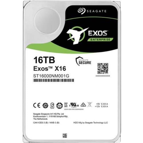 Seagate Exos X16 ST16000NM001G 16 TB Hard Drive - Internal - SATA (SATA/600) - 7200rpm - 5 Year Warranty SATA 6GB/S