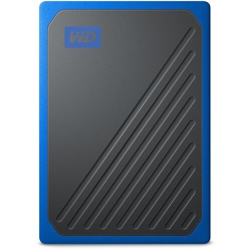 WD My Passport Go WDBMCG0010BBT-WESN 1 TB Portable Solid State Drive - External - Black, Cobalt - USB 3.0 - 3 Year Warranty
