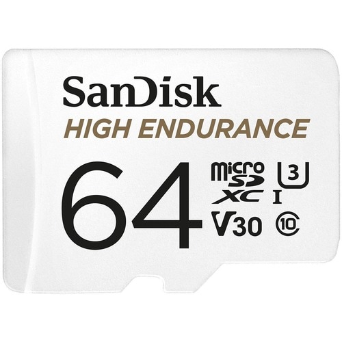 SanDisk High Endurance 64 GB microSD - 100 MB/s Read - 40 MB/s Write - 2 Year Warranty