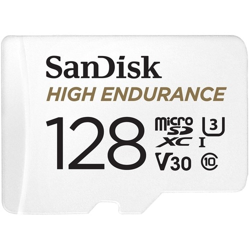 SanDisk High Endurance 128 GB Class 10 microSD - 100 MB/s Read - 40 MB/s Write - 2 Year Warranty