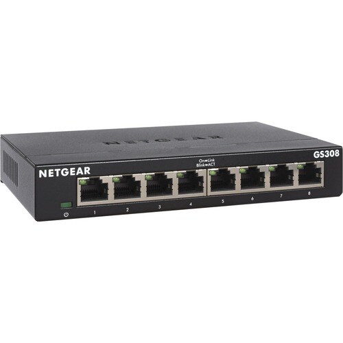 Conmutador Ethernet Netgear 300 GS308v3 8 - 2 Capa compatible - Par trenzado - De Escritorio, Montable en Pared