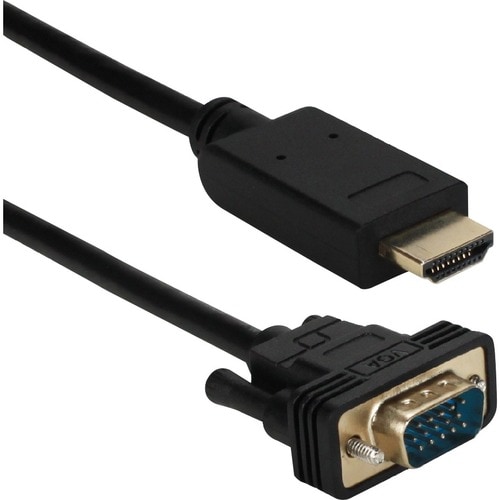QVS 10ft HDMI to VGA Video Converter Cable - 10 ft HDMI/VGA A/V Cable for Tablet, Projector, Monitor, Computer, Audio/Vide