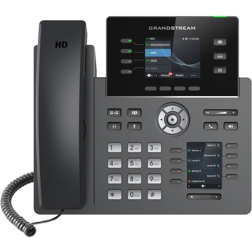Grandstream IP Phone - Corded - Corded/Cordless - Wi-Fi, Bluetooth - Desktop - 4 x Total Line - VoIP - IEEE 802.11a/b/g/n/
