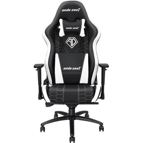 Anda Seat Spirit King AD4XL-05-BW-PV-W03 Gaming Chair - For Gaming - Foam, PVC Leather, PU Leather - Black, White