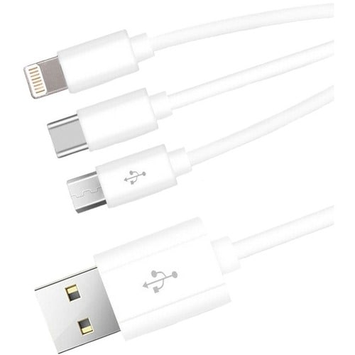 4XEM USB To Lightning Micro USB and USB Type C Cable For iPhone/iPod/iPad/Galaxy - 4XEM USB To Lightning, Micro USB and US