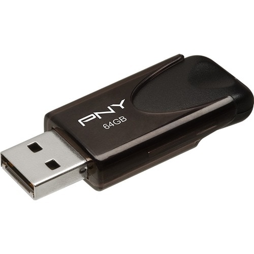 PNY 64GB Attaché 4 USB 2.0 Flash Drive - 64 GB - USB 2.0 - Black - 1 Year Warranty