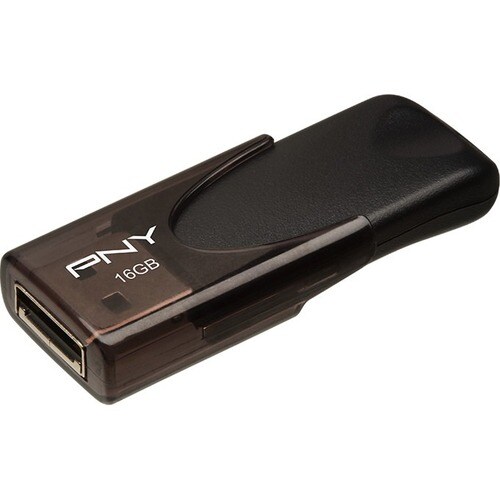 PNY 16GB Attaché 4 2.0 Flash Drive - 16 GB - USB 2.0 Type A - Black - 1 Year Warranty