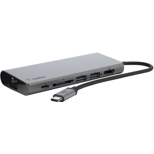 Belkin USB-C Multimedia Hub - for Notebook - Charging Capability - Memory Card Reader - SD - 60 W - USB Type C - 4K - 3840