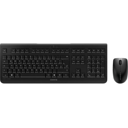 CHERRY DW 3000 Keyboard & Mouse - Spanish - USB Wireless RF - 105 Key - Keyboard/Keypad Color: Black - USB Wireless RF - O