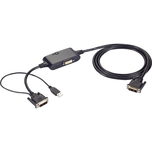 Black Box DVI-D Splitter Cable - USB Power - DVI-D/USB Video Cable for Monitor, Projector, PC, Video Device - First End: 1