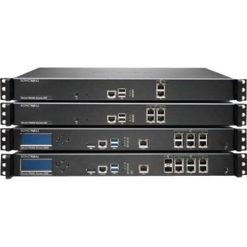SonicWall SMA 210 Network Security/Firewall Appliance - 2 Port - 10/100/1000Base-T - Gigabit Ethernet - 2 x RJ-45 - 1U - R