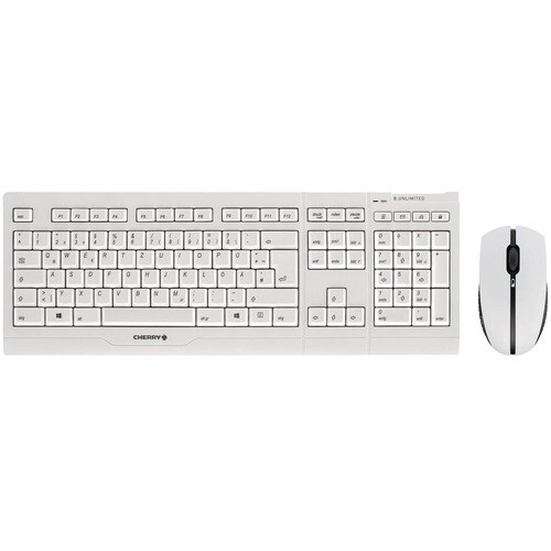CHERRY B.UNLIMITED 3.0 Keyboard & Mouse - German - 1 - USB Wireless RF - 109 Key - Keyboard/Keypad Color: Pale Gray - USB 
