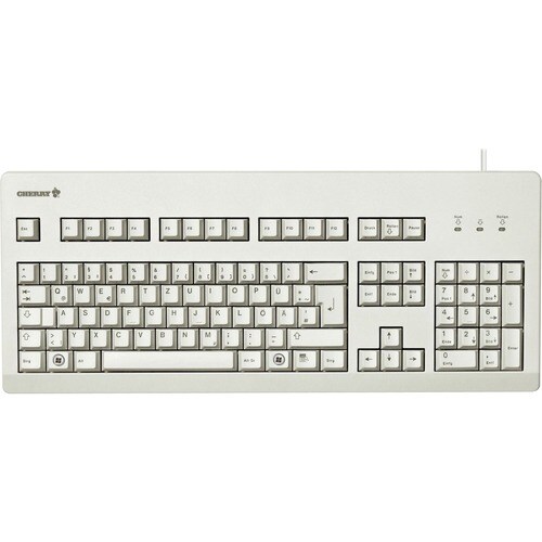 CHERRY G80-3000 Keyboard - Cable Connectivity - PS/2, USB Interface - English (US) - Light Grey - 104 Key