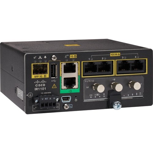Cisco IR1101 Router - 5 Ports - 5 RJ-45 Port(s) - Management Port - 2 - Gigabit Ethernet - Wall Mountable