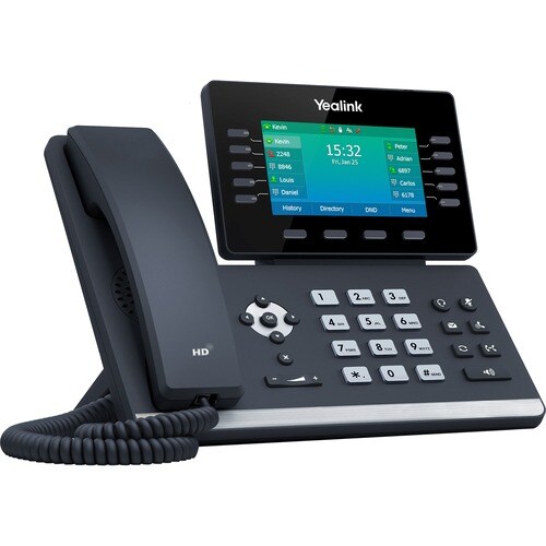 Yealink T54W IP Phone - Corded/Cordless - Corded/Cordless - Bluetooth - Wall Mountable, Desktop - Classic Gray - 16 x Tota