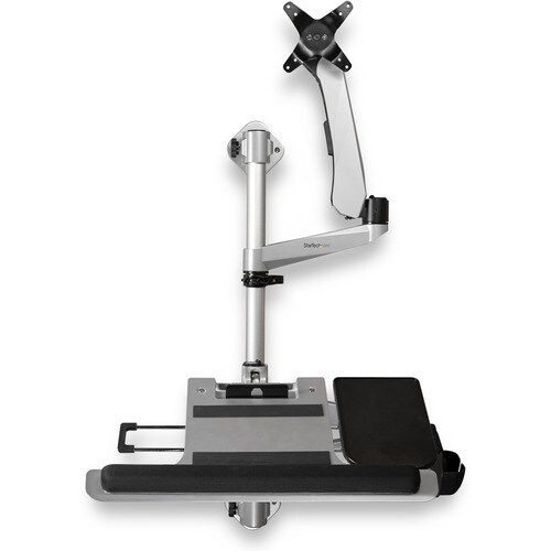 StarTech.com Wandhalterung für Monitor, Tastatur, Maus - Silber - TAA-konform - Höhenverstellbar - 1 Unterstützte(r) Displ