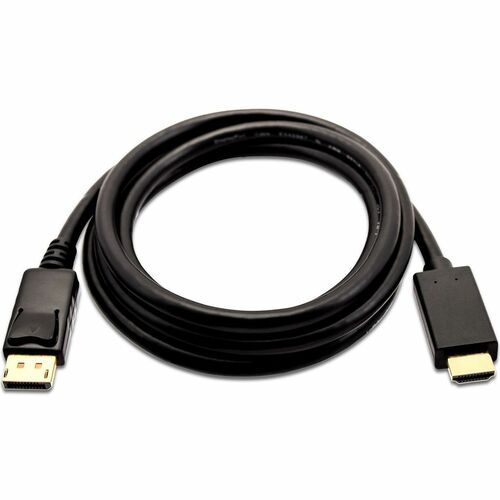 V7 V7DP2HD-03M-BLK-1E 3.05 m DisplayPort/HDMI A/V Cable - Cable for PC, Monitor, Projector - First End: 1 x DisplayPort Di
