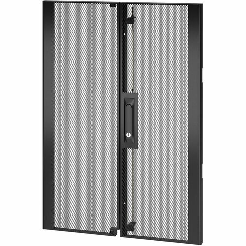 NetShelter SX 18U 600mm Wide Perforated Split Doors Black - Black - 18U Rack Height - 40.94" (1040 mm) Height x 15.35" (39