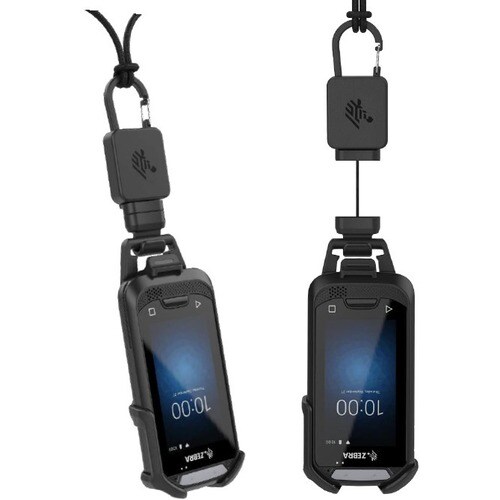 Zebra Retractable Neck Lanyard - Adjustable - Black - 1 Pack