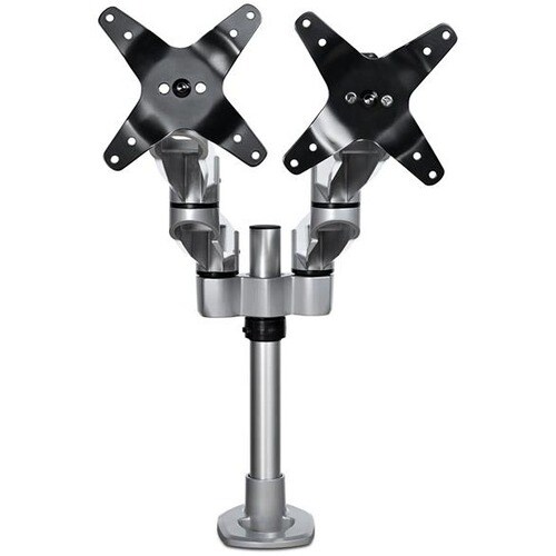 Doppelter Monitorarm für den Tisch, Gelenkarm für VESA Monitore bis 30" und 10 kg, höhenverstellbar/drehbar/schwenkbar - 2