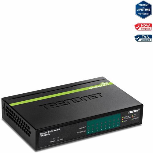 TRENDnet TPE-TG82g 8 Ports Ethernet Switch - Gigabit Ethernet - 10/100/1000Base-T - New - TAA Compliant - 2 Layer Supporte
