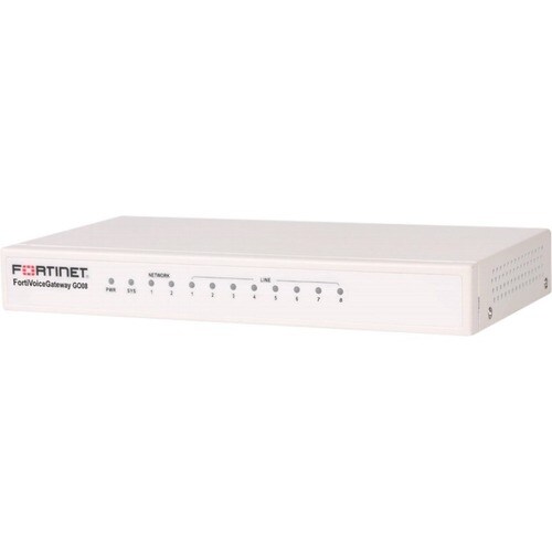 Fortinet FortiVoice FVG-GO08 VoIP Gateway - 2 x RJ-45 - 8 x FXO - USB - Management Port - Fast Ethernet - Desktop