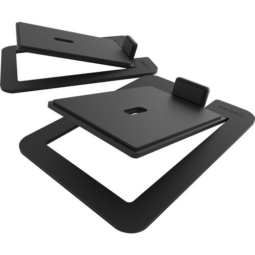 Kanto S6 Tilted Desktop Speaker Stands for Large Speakers - Black (Pair) - 40 lb Load Capacity - 2.4" Height x 7" Width x 