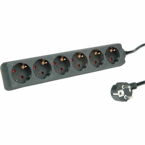 Roline PowerBar Steckdosenleiste - CEE 7/7 - 6 x Typ F (CEE 7/3) - 3 m Kabel - 250 V AC Voltage - 3,60 kW - Desktop - Schwarz
