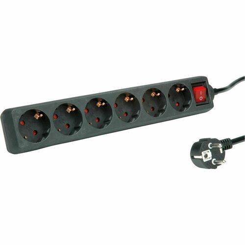Roline PowerBar Steckdosenleiste - 6 x Typ F (CEE 7/3) - 10 m Kabel - 250 V AC Voltage - 3,60 kW - Desktop - Schwarz