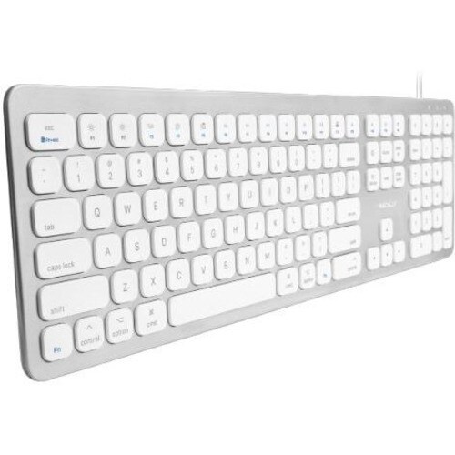 Macally Ultra Slim USB Wired Keyboard with 2 USB Ports For Mac - Cable Connectivity - USB Interface - 110 Key(s) - Compute
