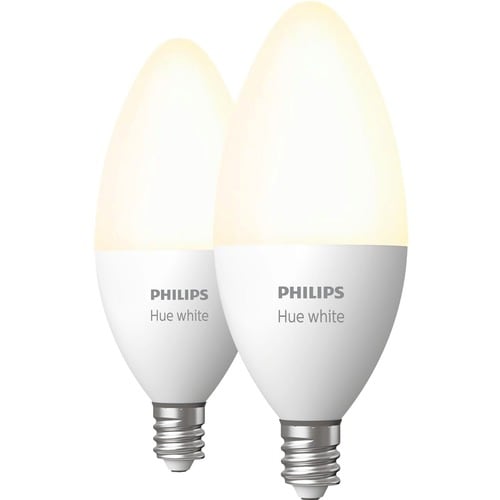 Philips Hue LED Light Bulb - 5 W - 120 V AC - 450 lm - Candle - White Light Color - E12 Base - 2700° Beam Angle - Alexa, G