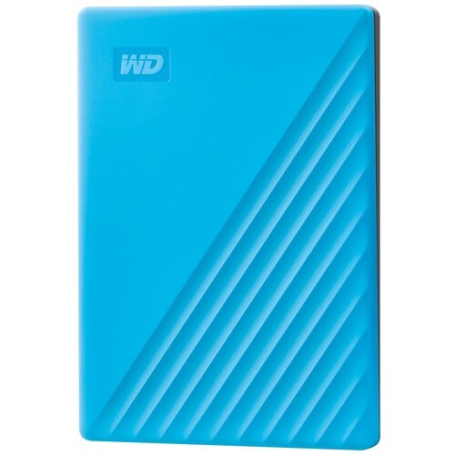 WD My Passport WDBYVG0020BBL 2 TB Portable Hard Drive - External - Blue - USB 3.0 - 256-bit Encryption Standard - Retail